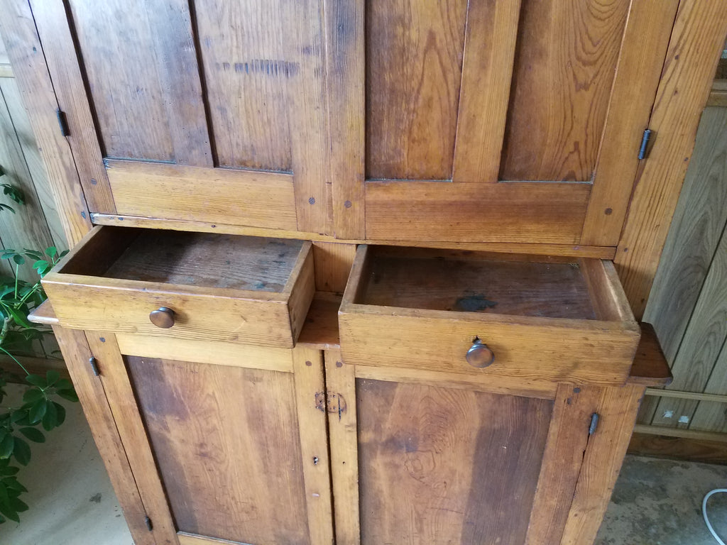 Primative Pine Step-Back Cabinet