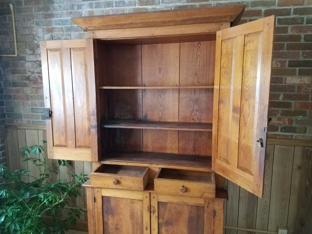 Primative Pine Step-Back Cabinet