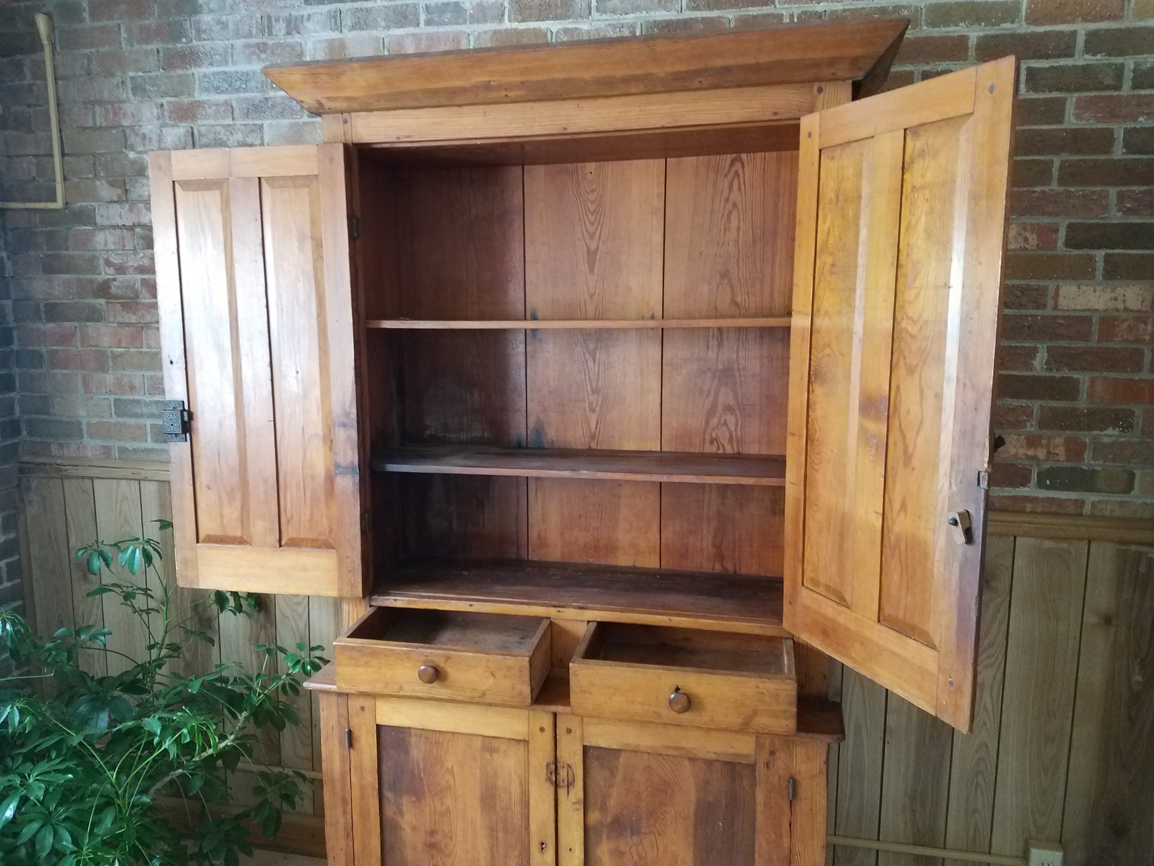 Primative Pine Step-Back Cabinet