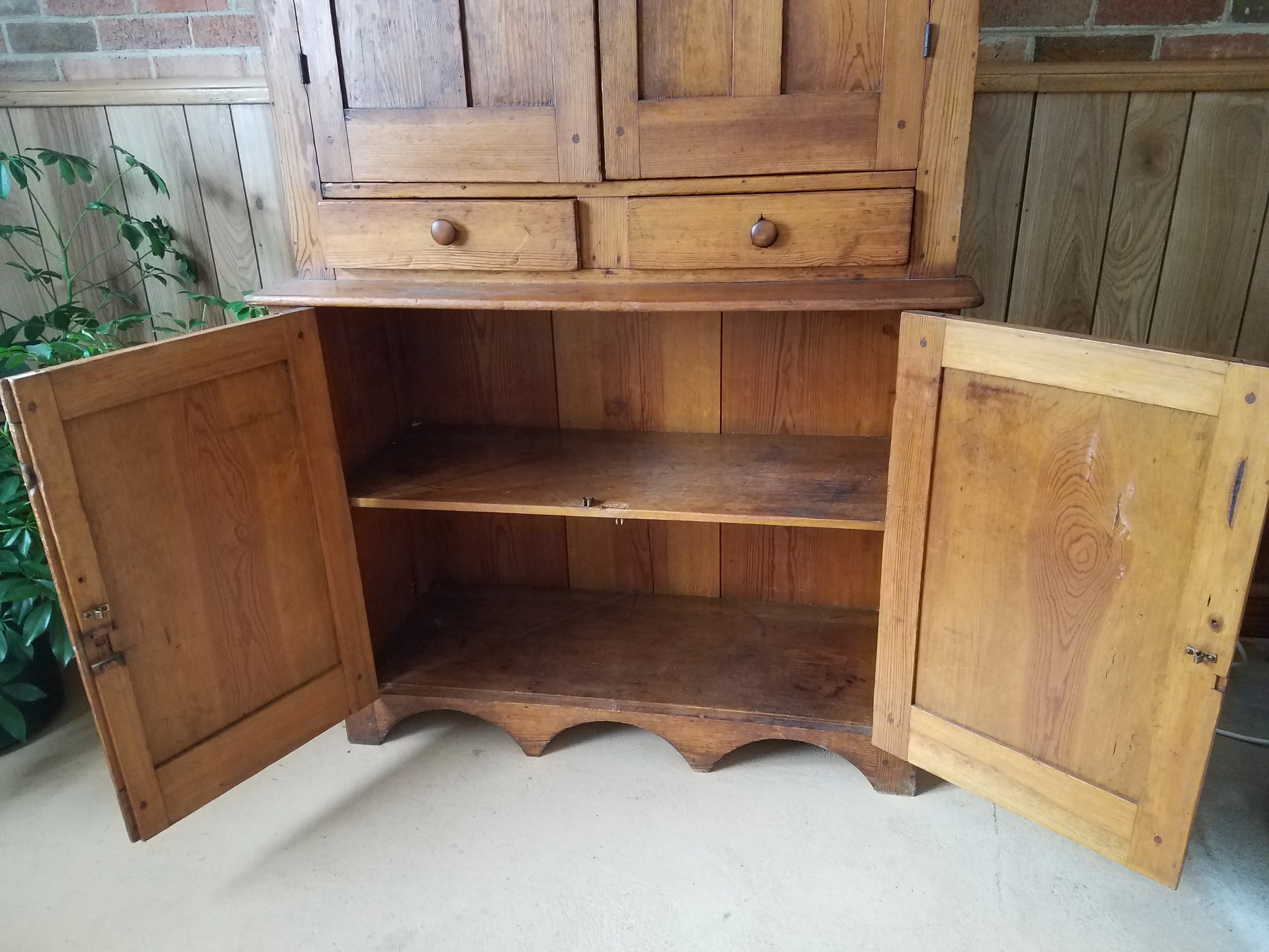 Primative Pine Step-Back Cabinet