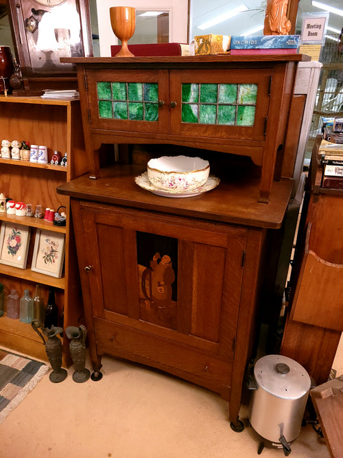 Arts and Crafts Style Cellarette and Cigar Cabinet