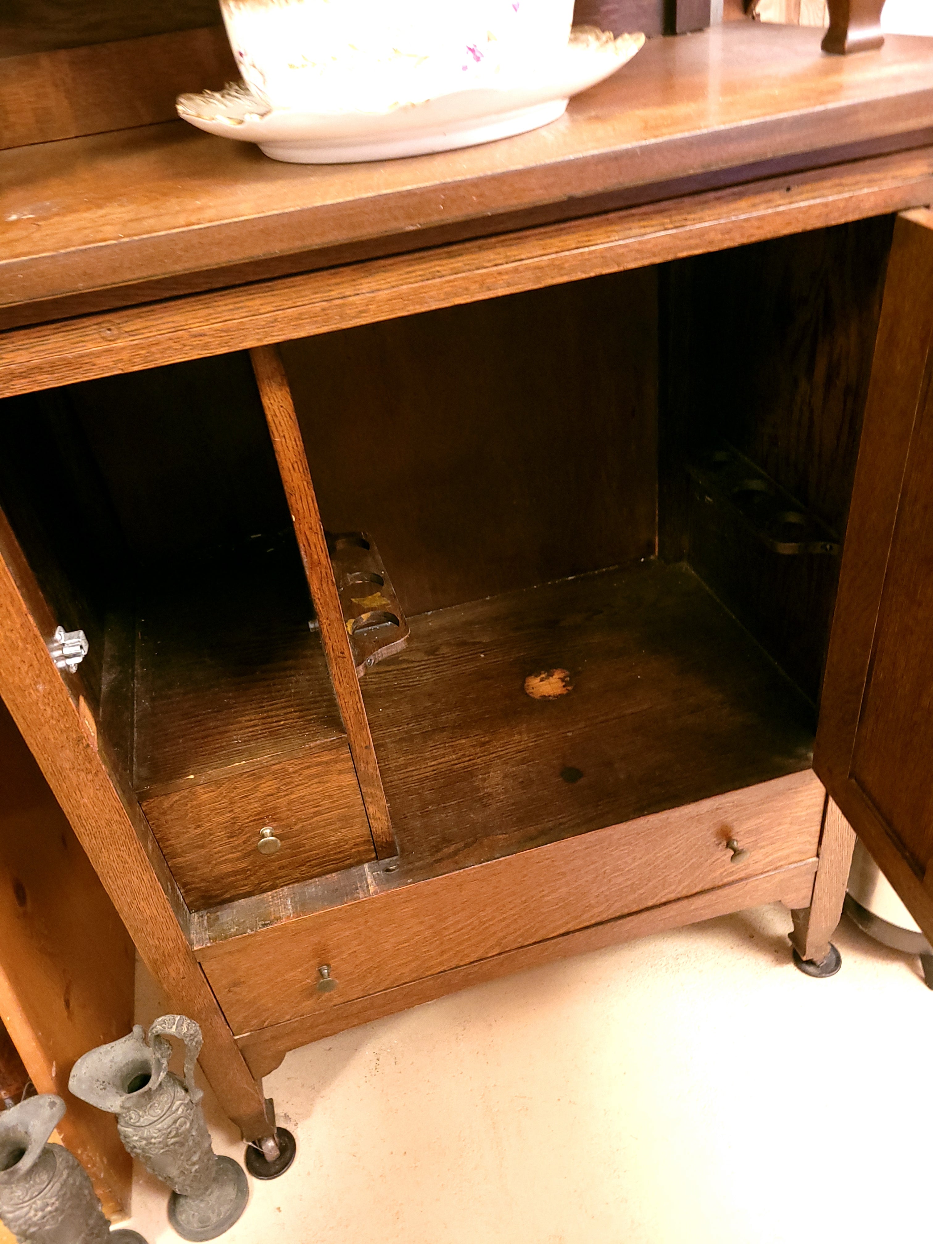 Arts and Crafts Style Cellarette and Cigar Cabinet