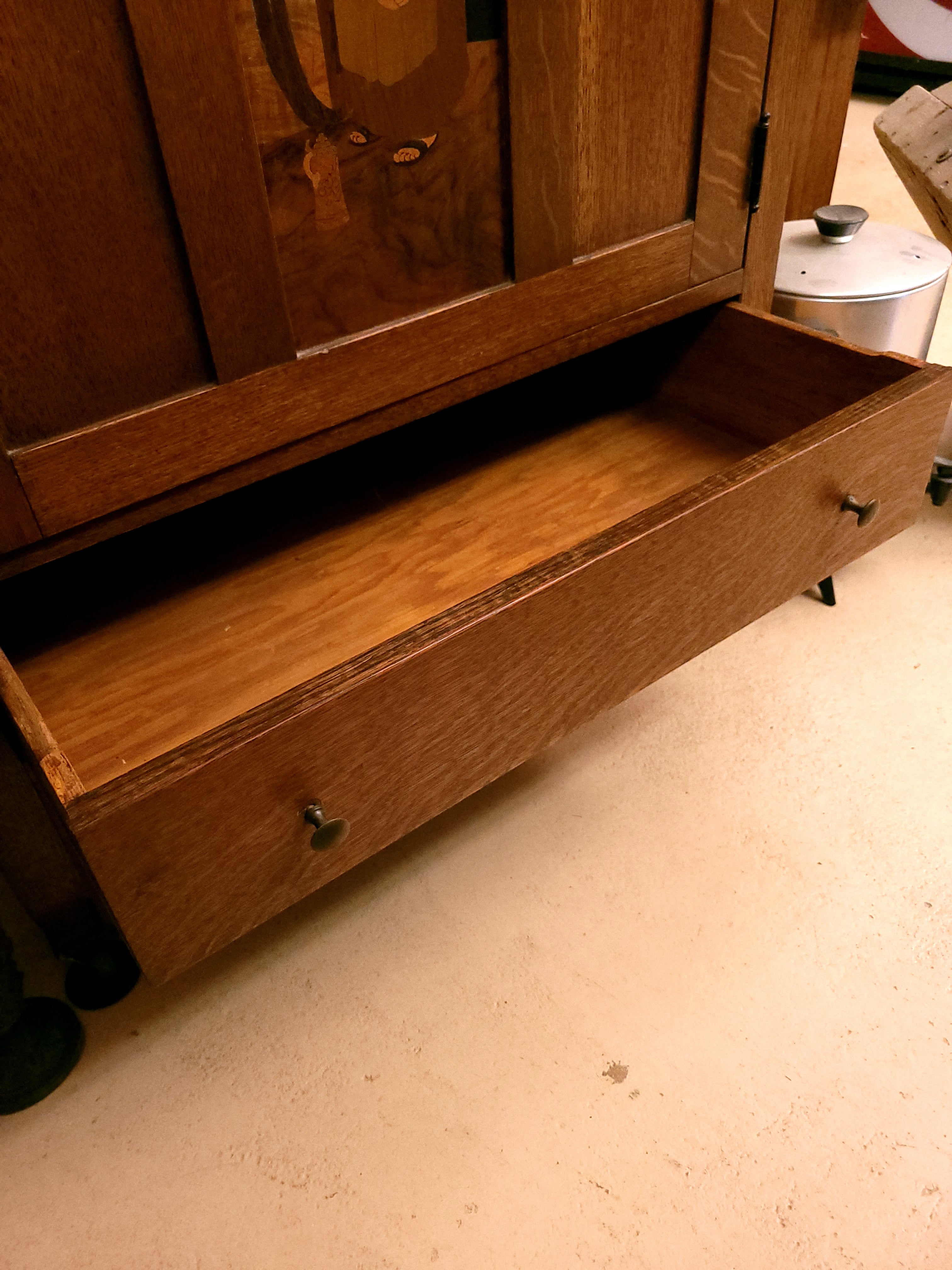 Arts and Crafts Style Cellarette and Cigar Cabinet
