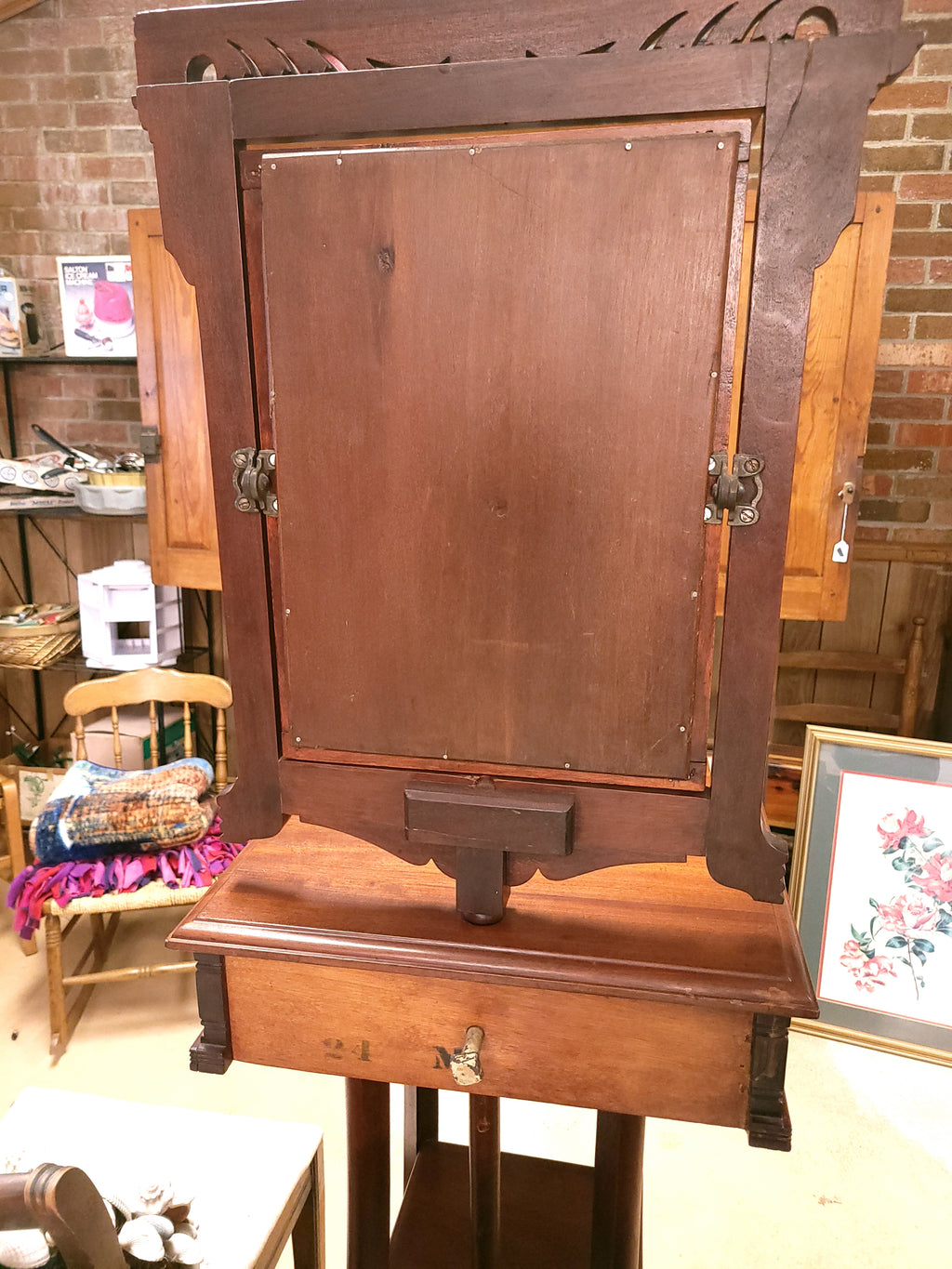 Antique Adjustable Shaving Stand