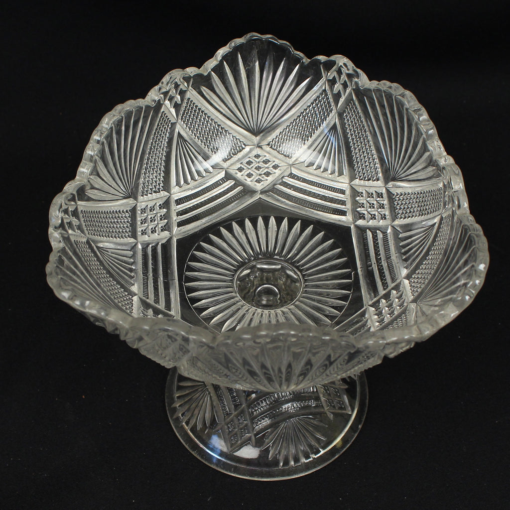 Antique Glass Compote Pedestal Bowl
