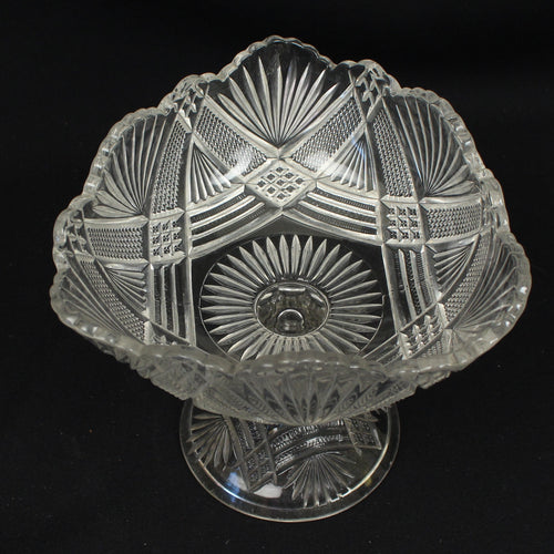 Antique Glass Compote Pedestal Bowl