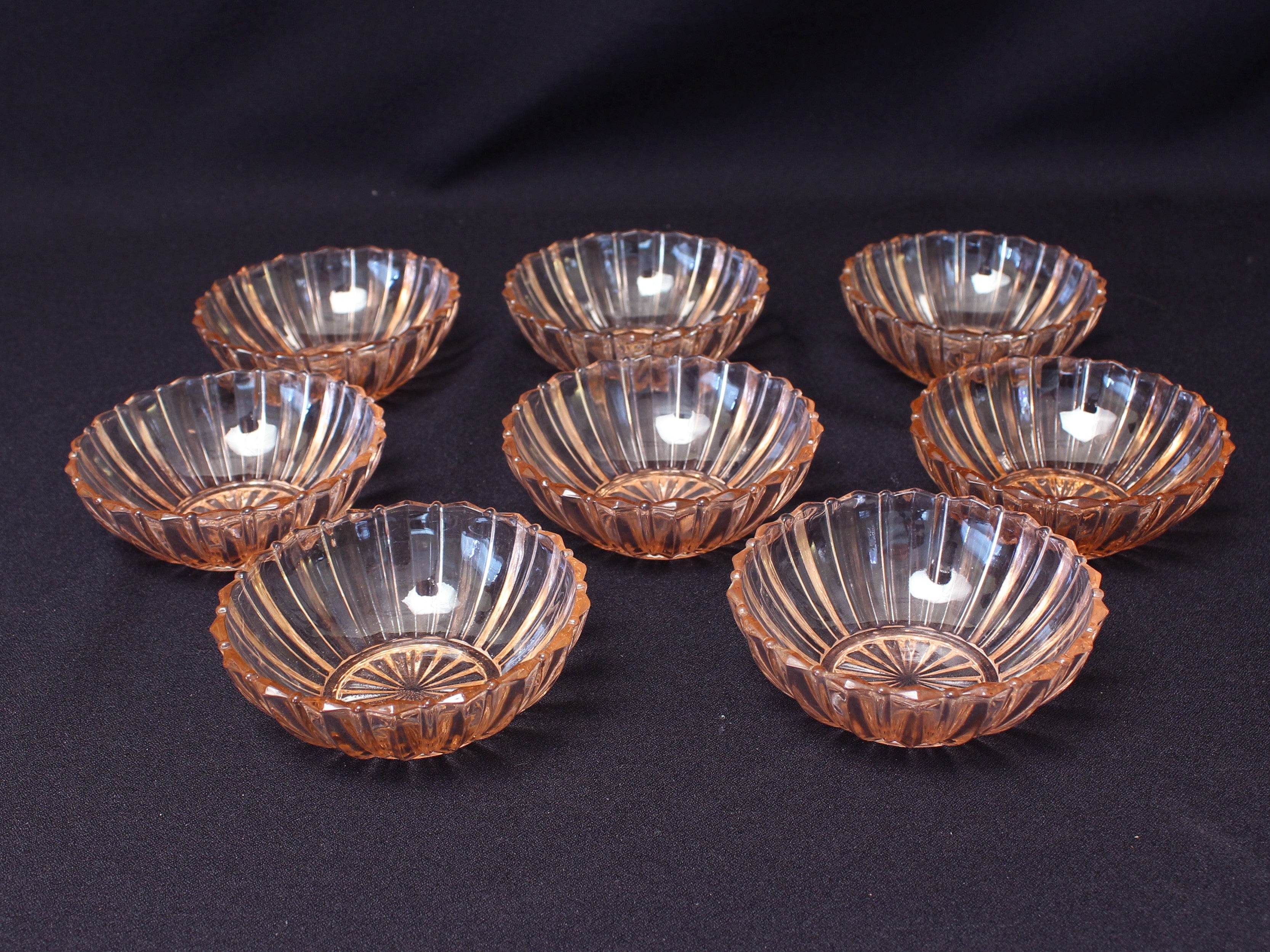 Queen Mary Depression Glass Dishes-Set of 8