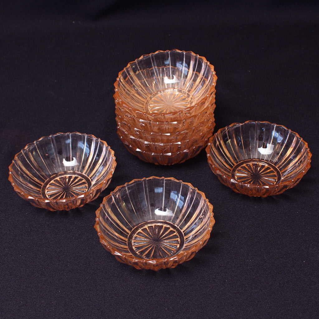 Queen Mary Depression Glass Dishes-Set of 8