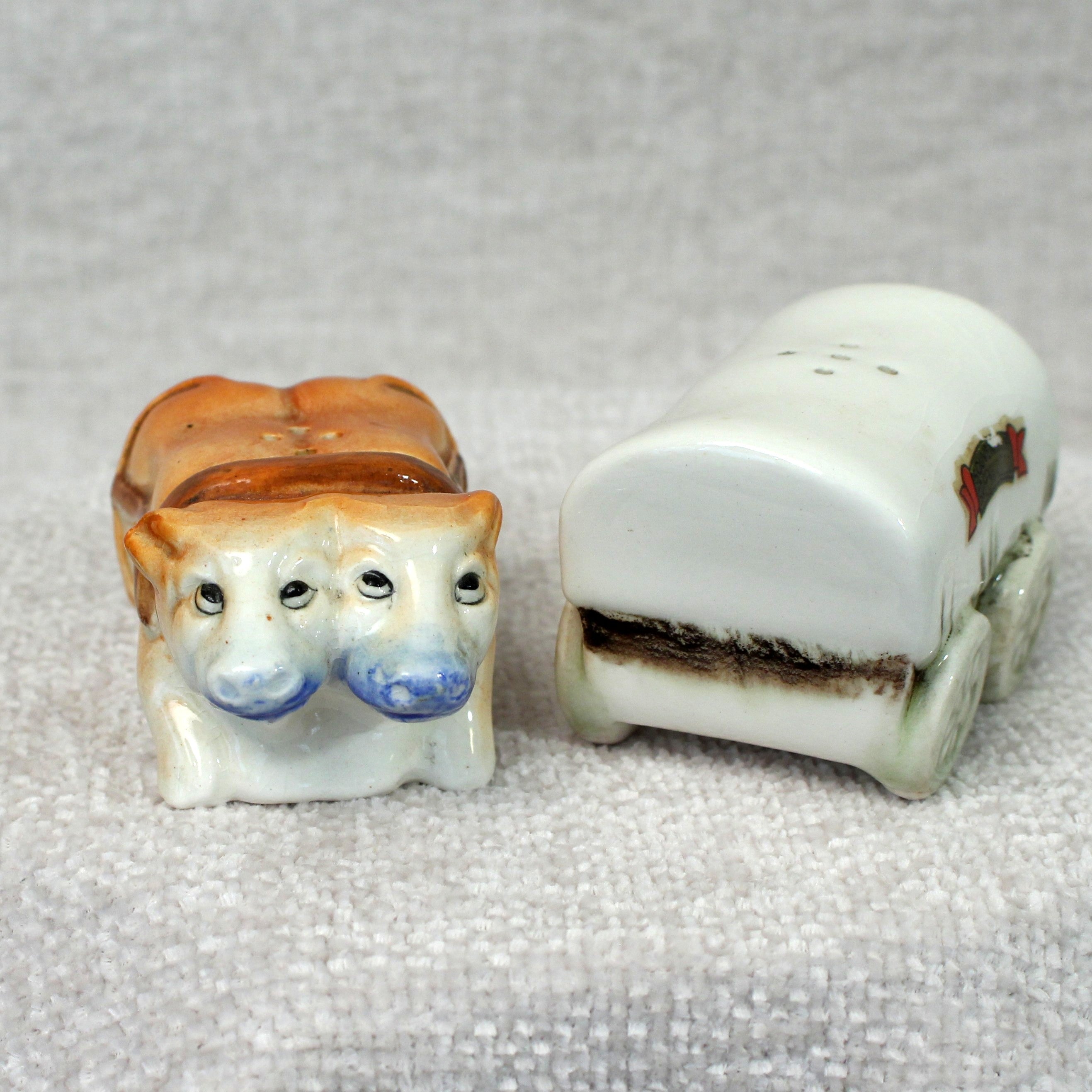 Oxen with Covered Wagon Salt & Pepper Shakers