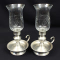 Vintage Colonial-Style Pewter Candleholders- Set of 2