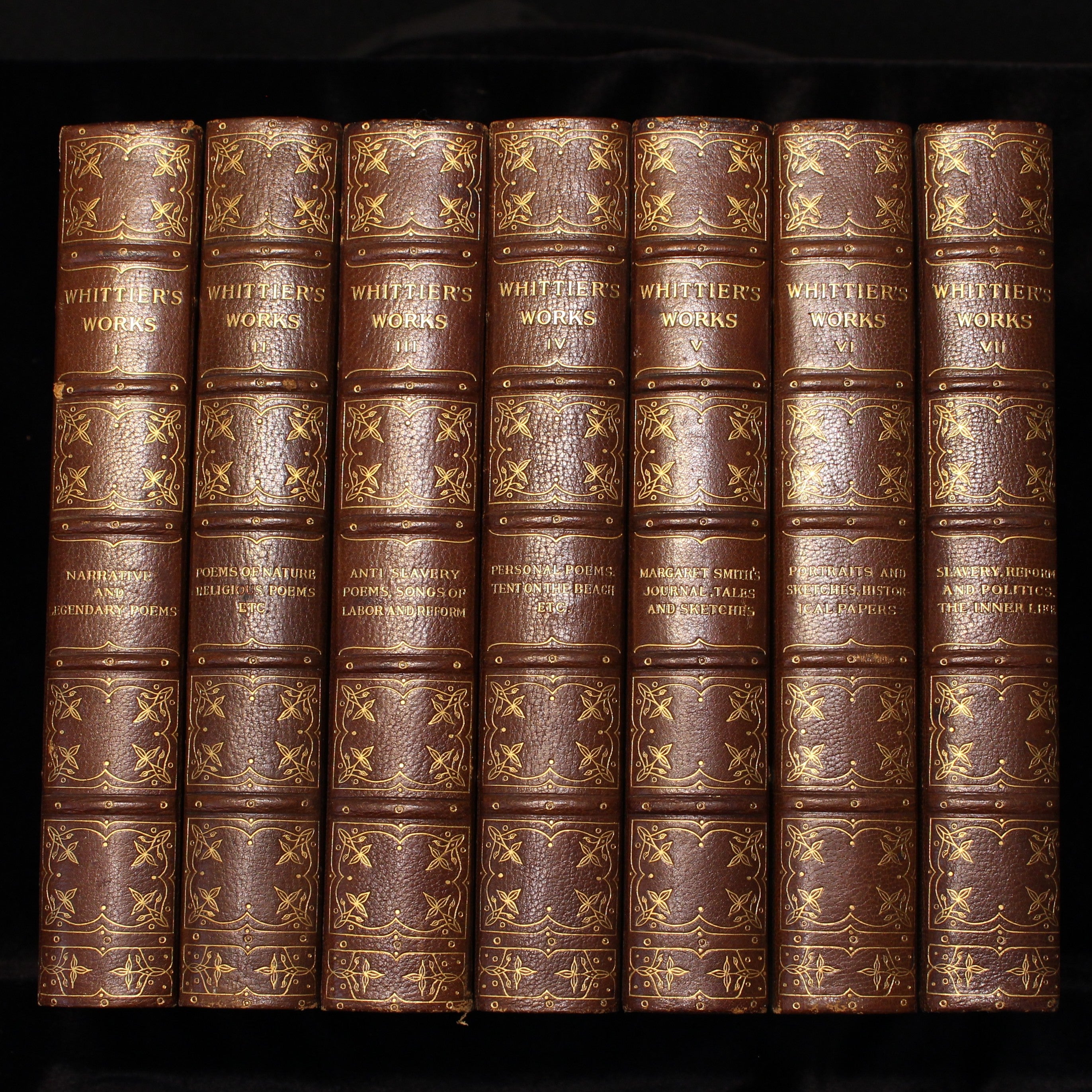 The Complete Writings of John Greenleaf Whittier- Seven Volumes